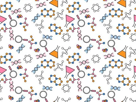 Scientific elements seamless pattern Stock Illustration
