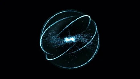 Scientific Energy Sphere Animation - Loop Blue Stock Footage 78280261
