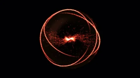 Scientific Energy Sphere Animation - Loop Red Stock Footage 78280888