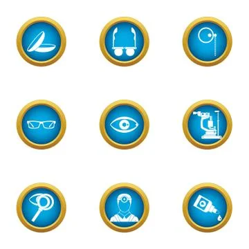 Scientific environmentalist icons set, flat style Stock Illustration
