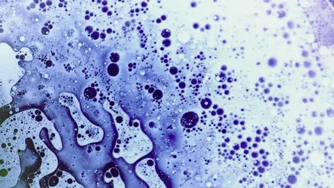 Scientific experiment and reaction, structure of bubbles. Disease-causing virus. Stock Footage 122040167