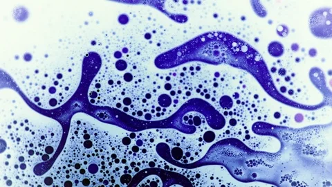 Scientific experiment and reaction, structure of bubbles. Disease-causing virus. Stock Footage 122040176