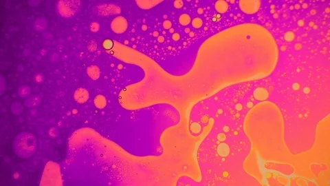 Scientific experiment and reaction, structure of bubbles. Disease-causing virus. Video stock 122059605