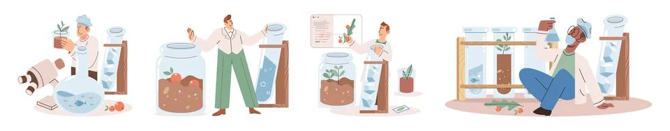 Scientific experiment. Continuous development education and knowledge is cr.. Stock Illustration
