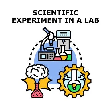 Scientific experiment process in research and innovation lab Stock Illustration