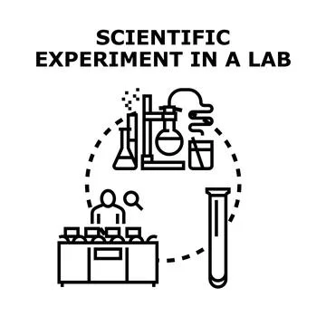 Scientific experiment process in research laboratory environment Stock Illustration