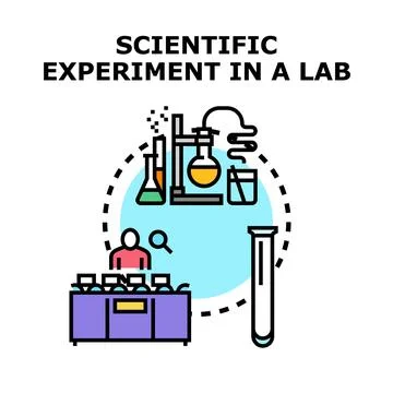 Scientific experiment process in research laboratory environment Stock Illustration