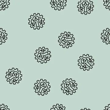 Scientific experiment research development line seamless pattern Illustrazione stock