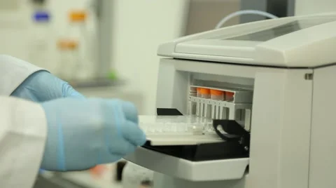 Scientific experiment on technological equipment Stock Footage 47144666