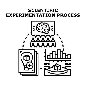 Scientific experimentation process vector illustration Stock Illustration