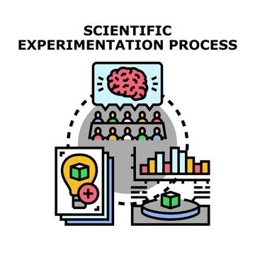 Scientific experimentation process vector illustration Stock Illustration