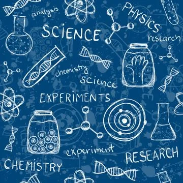 Scientific experiments seamless pattern Stock Illustration