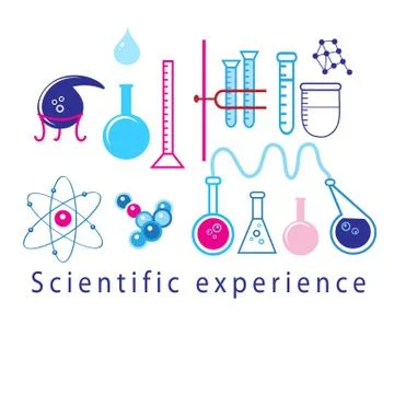 Scientific experiments in test tubes Stock Illustration