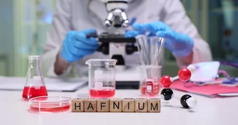 The Scientific Exploration and Indepth Study of Hafnium Within a Modern Stock Footage 312171746