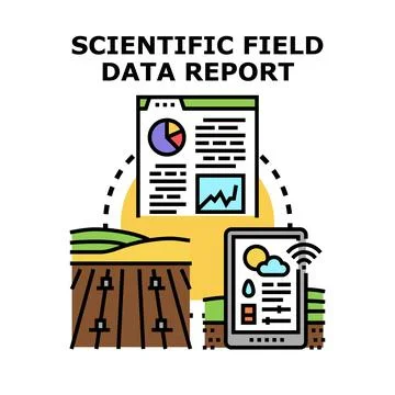 Scientific field data report analysis using smart farming technology Illustrazione stock