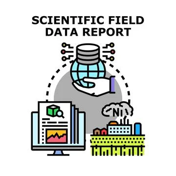 Scientific field data report concept vector illustration Stock Illustration