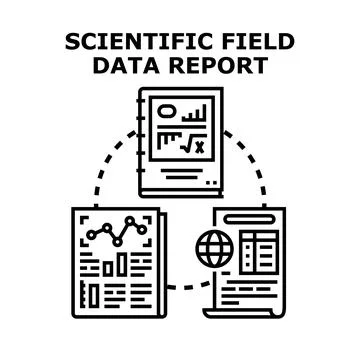 Scientific field data report vector concept Stock Illustration