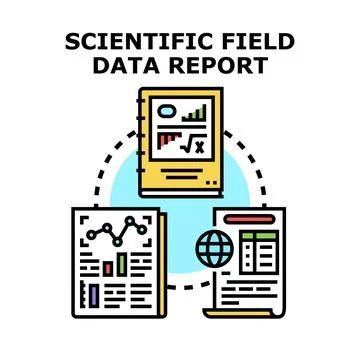 Scientific field data report vector concept Stock Illustration