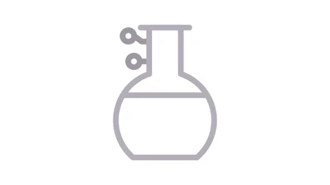 A scientific flask adorned with an atom symbol, symbolizing research and in.. Stock Footage 334778120