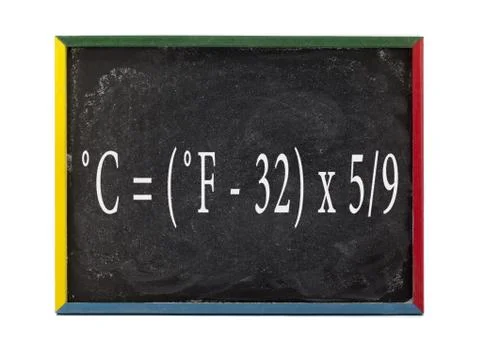 Scientific formula written on slate board Stock Photos