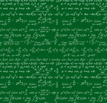 Scientific formulas, algebra equations, theorems Illustrazione stock