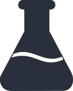 Scientific glass flask for laboratory experiments Stock Illustration