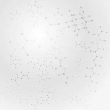 Scientific gray background with organic molecules Ilustración de archivo