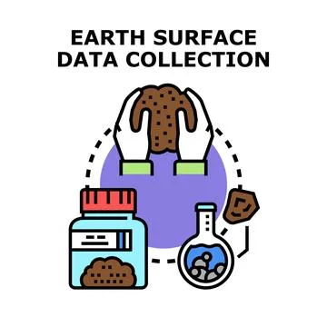 Scientific hands collecting earth surface soil data 스톡 일러스트