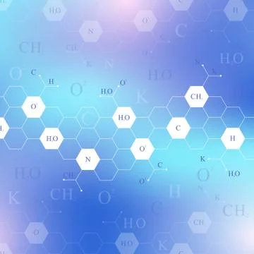 Scientific hexagonal chemistry pattern. Structure molecule DNA research as Stockillustratie
