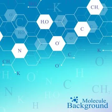 Scientific hexagonal chemistry pattern. Structure molecule DNA research as Stock Illustration