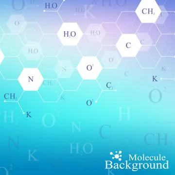 Scientific hexagonal chemistry pattern. Structure molecule DNA research as Stock Illustration