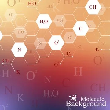 Scientific hexagonal chemistry pattern. Structure molecule DNA research as Stock Illustration