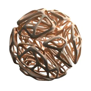 Scientific Hi-tech 3D model of abstract molecule virus, atom made of stone Stock Illustration