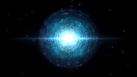 Scientific Illustration of an Atom With Glowing Core and Electrons Stock-Footage 74260463