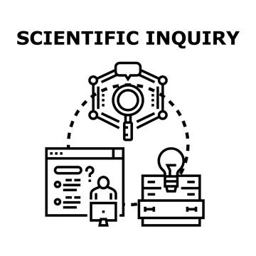 Scientific inquiry process discovering new knowledge concept Illustrazione stock