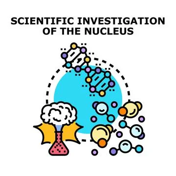 Scientific investigation of molecule structure and dna research Stock Illustration