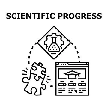 Scientific knowledge developing research and education concept Stockillustratie