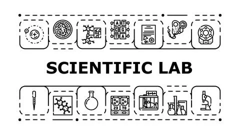 Scientific lab banner icon vector illustration Stock Illustration