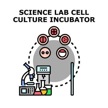 Scientific laboratory equipment culturing cells for research Stock Illustration