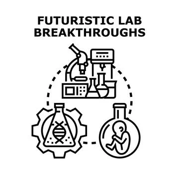 Scientific laboratory equipment preparing for breakthroughs in genetic medici Stock Illustration