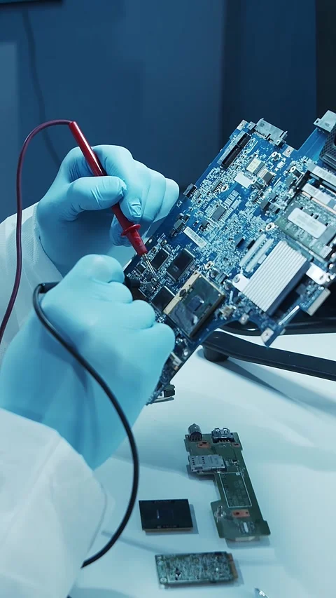 Scientific laboratory filled with various research equipment. Scientists are Stock Footage 304524962