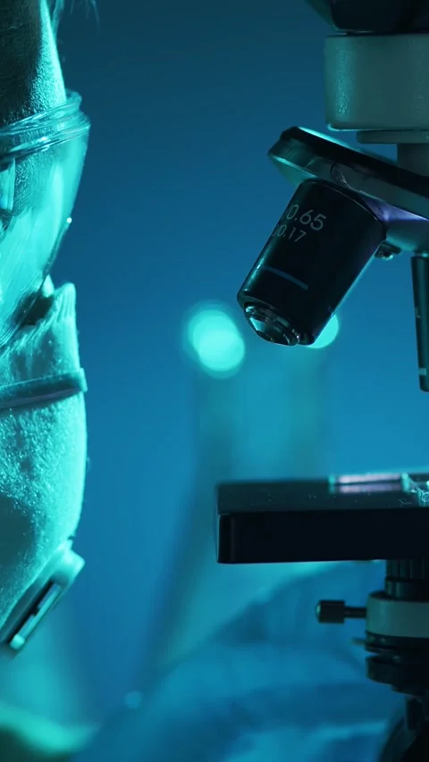 Scientific laboratory filled with various research equipment. Scientists are Stock Footage 304525216
