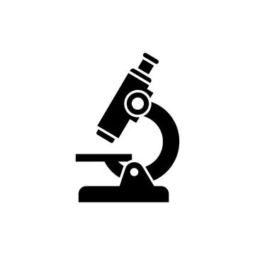 Scientific Laboratory Microscope Silhouette Icon 스톡 일러스트