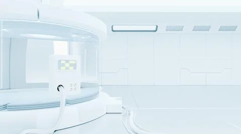 Scientific laboratory or empty white room. Technology background and science  스톡 일러스트