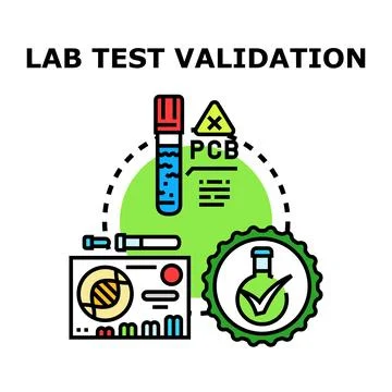 Scientific laboratory test validation and quality control Illustrazione stock