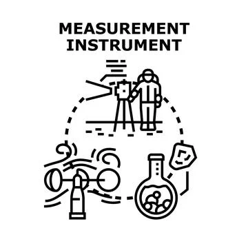 Scientific measurement instrument concept exploring planet data 库存插图