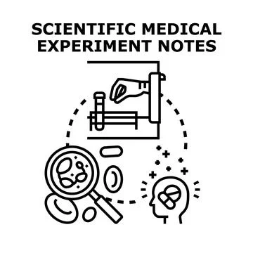 Scientific medical experiment notes concept vector Stock Illustration