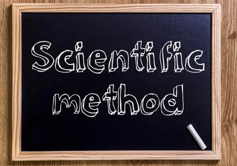 Scientific method - New chalkboard with 3D outlined text Stock Photos
