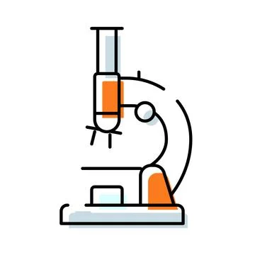 Scientific microscope analyzing biological samples in laboratory research Stock Illustration