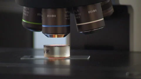 Scientific microscope changing lense Stock Footage 59317107